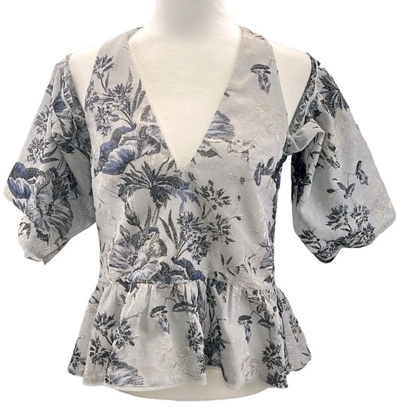 BCBGMaxazaria Travis Floral Tapestry Blouse - Picture 2 of 6